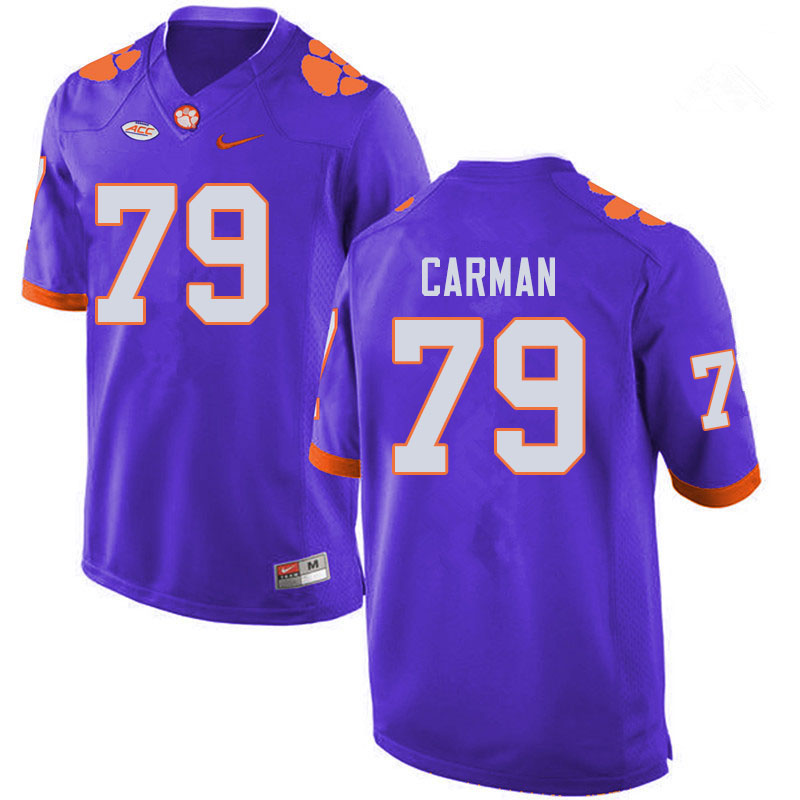 Men #79 Jackson Carman Clemson Tigers College Football Jerseys Sale-Purple